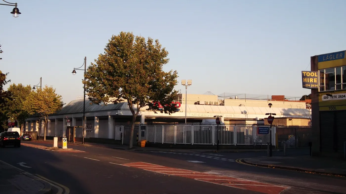 The Tesco superstore in Brixton, photographed for Geograph. The 1.25-hectare site is one of 13 in Lambeth's Site Allocations plan.
